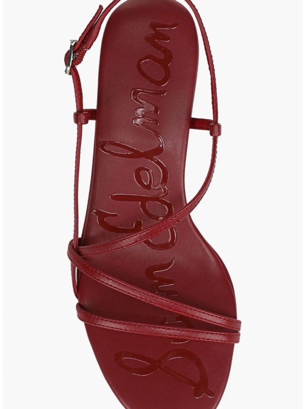 Sam Edelman Cora Red Strappy Leather Slingback Kitten Heels 10 - Picture 11 of 11